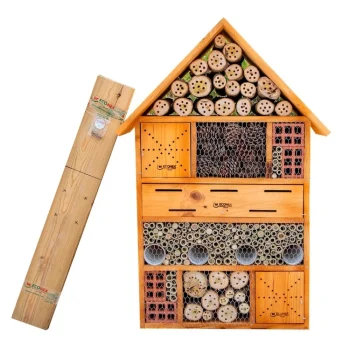 Hôtel à insectes géant en bois – 119 x 79 x 39 cm