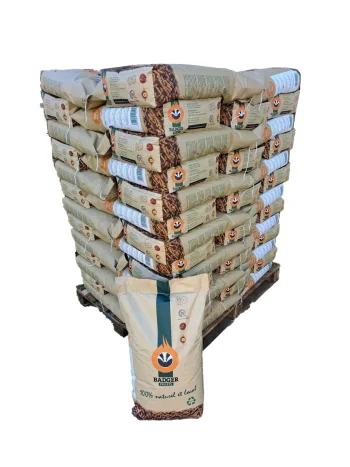 Granulés de bois BADGER – Palette de 65 sacs de 15 kg