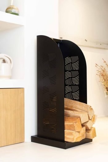 Range-bûches essentiel noir Rbv95e13 l.39 x H.95 cm