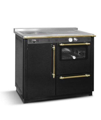 Cuisinière à bois avec four NUX 95 cm noire