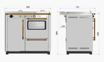 Cuisinière à bois avec four NUX 95 cm noire