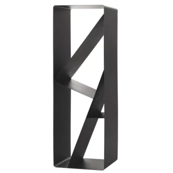 Range-bûches noir LE MARQUIER acier zack noir l.39 x H.120 cm